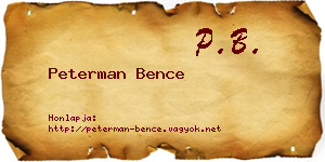 Peterman Bence névjegykártya